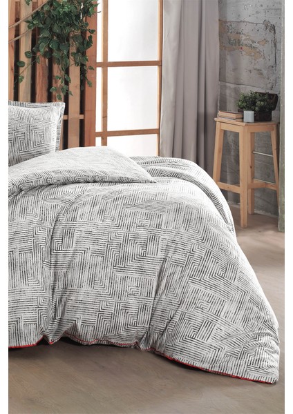 Freddy Gri Çift Kişilik %100 Pamuk Flanel (Pazen) Nevresim Takımı fırsatları