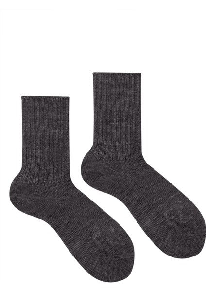 Ozzy Socks Kışlık Kadın Yünlü Antrasit Renk Uyku Çorabı Soft Touch