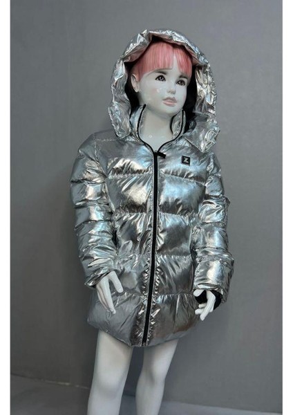 Su Geçirmez Kapitone Garson Boy Çocuk Mont Gri