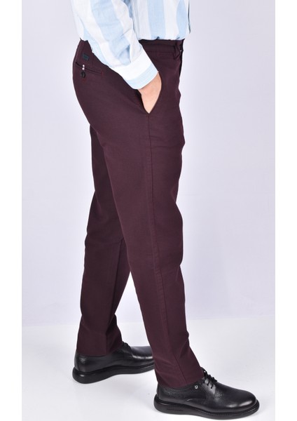 4674 Kuvars Slimfit Likra Mevsimlik Pantolon/bordo/48