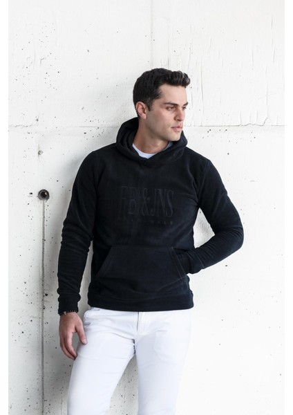 Kapşonlu Slimfit Polar Erkek Sweatshirt