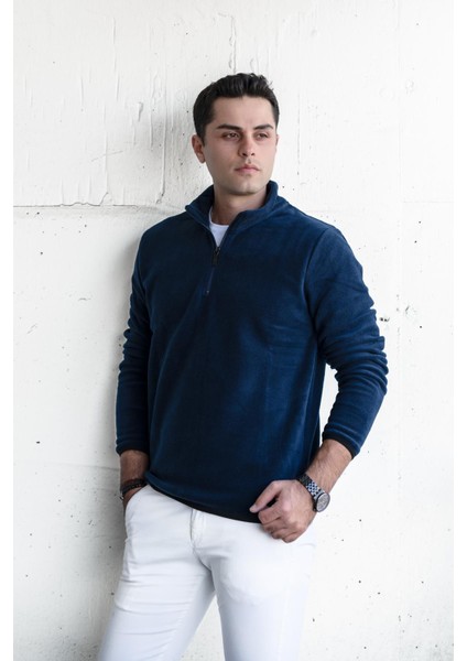 Slimfit Fermuar Yaka Erkek Polar Sweatshirt modelleri
