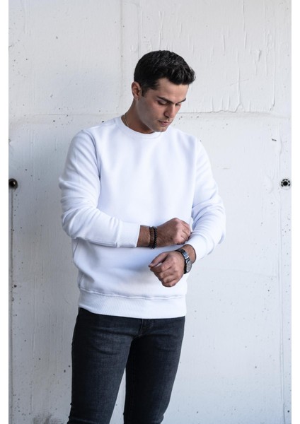 Slimfit Sıfır Yaka Basic 3 Iplik Erkek Sweatshirt fiyatları