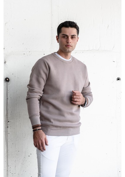 Slimfit Sıfır Yaka Basic 3 Iplik Erkek Sweatshirt fiyatları