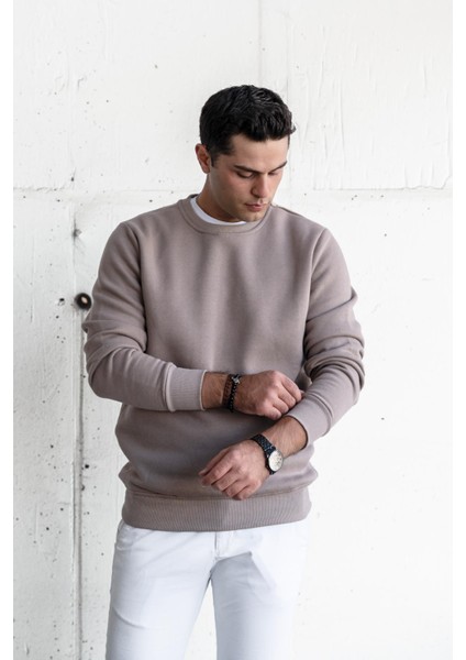 Slimfit Sıfır Yaka Basic 3 Iplik Erkek Sweatshirt modelleri