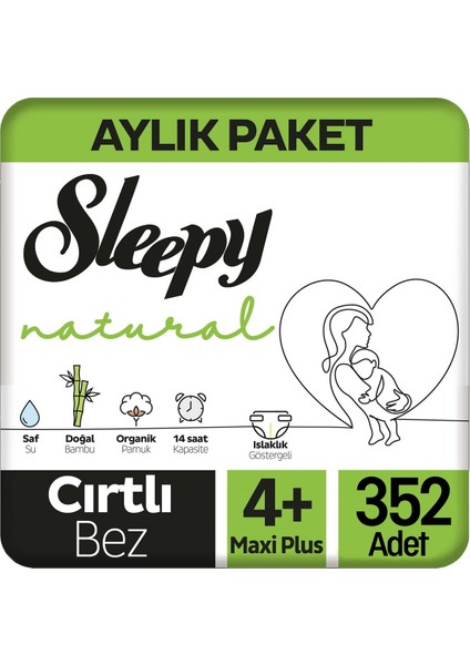 Natural Bebek Bezi 4+ Beden 352'li