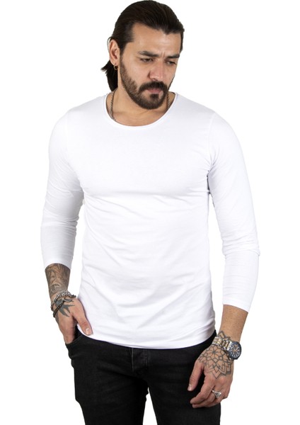 Uzun Kollu Sıfır Yaka Erkek Sweat 2300423