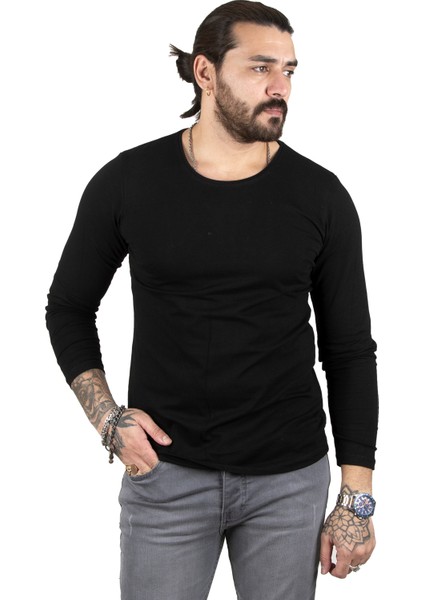 Uzun Kollu Sıfır Yaka Erkek Sweat 2300423