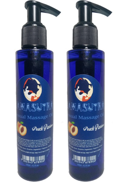 Erkeklere Kadınlara Özel Şeftali Aromalı Vücut Masaj Yağı Peach Flavored Massage Oil 2 x 125 ml
