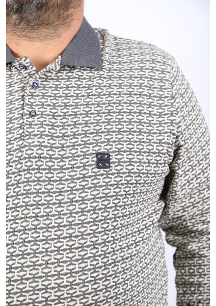 Mocgrande Büyük Beden Erkek Sweatshirt Polo Yaka 22714-ANTRASIT fiyatları