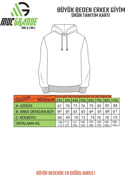 Mocgrande Büyük Beden Erkek Bisiklet Yaka Sweatshirt 22715-INDIGO