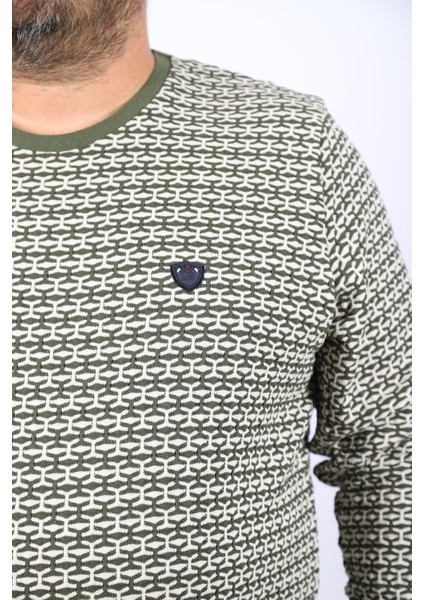 Mocgrande Büyük Beden Erkek Bisiklet Yaka Sweatshirt 22715-HAKI fiyatları