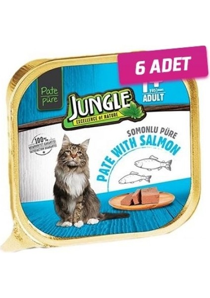 6 Adet - Jungle Balıklı Pate Yetişkin Kedi Konservesi 100 gr