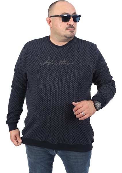 Mocgrande Büyük Beden Sweat Heritage 22725-LACIVERT