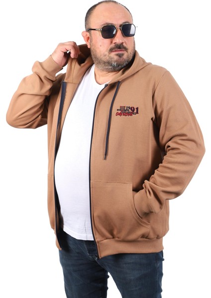 Mocgrande Büyük Beden Sweat Kapüşon Ninety One 22724 Kahve