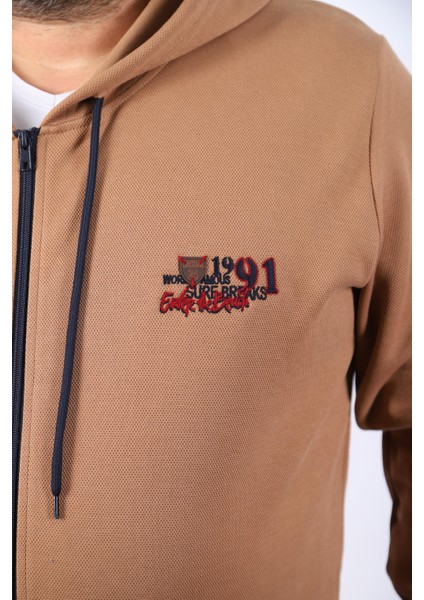 Mocgrande Büyük Beden Sweat Kapüşon Ninety One 22724 Kahve