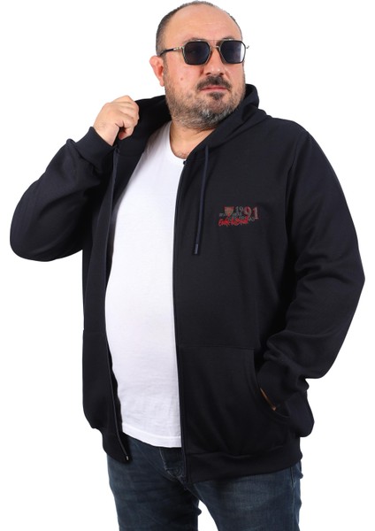 Mocgrande Büyük Beden Sweat Kapüşon Ninety One 22724 Lacivert