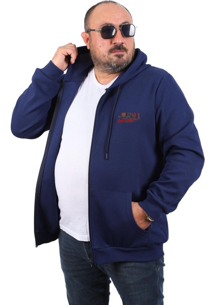 Mocgrande Büyük Beden Sweat Kapüşon Ninety One 22724 İndigo