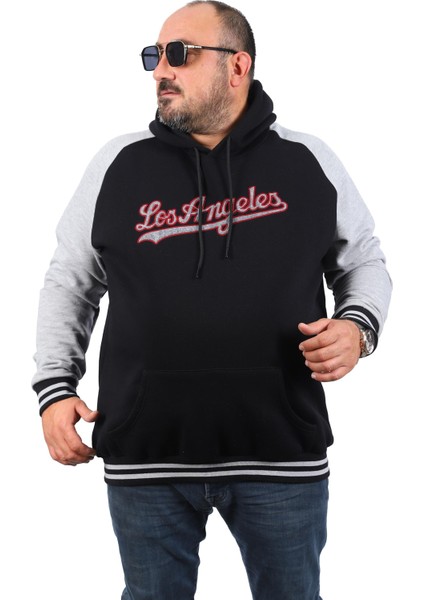 Büyük Beden Sweat Los Angeles 22709-SIYAH