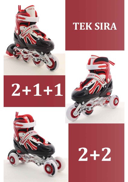 Mor Ayarlanabilir 2+2 Işıklı Metal Alıştırma Pateni Taşıma Çantalı fiyatları