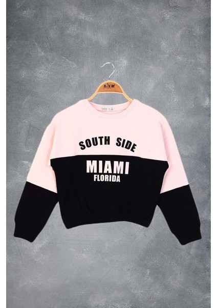 Toontoy Kız Çocuk Mıamı Baskılı Sweatshirt