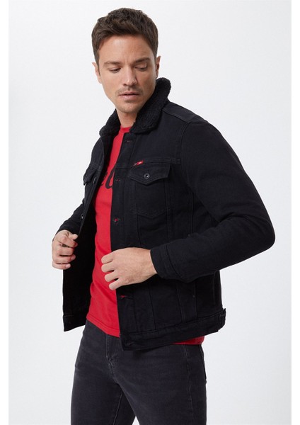 Leecooper Puebla 10 Erkek Kürklü Jean Ceket modelleri
