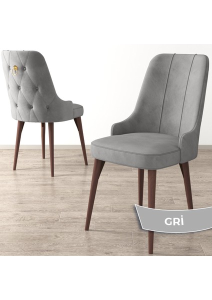 Concept Enoa Serisi Ceviz Gürgen Ayaklı Sandalye Gold Halkalı 1 Adet