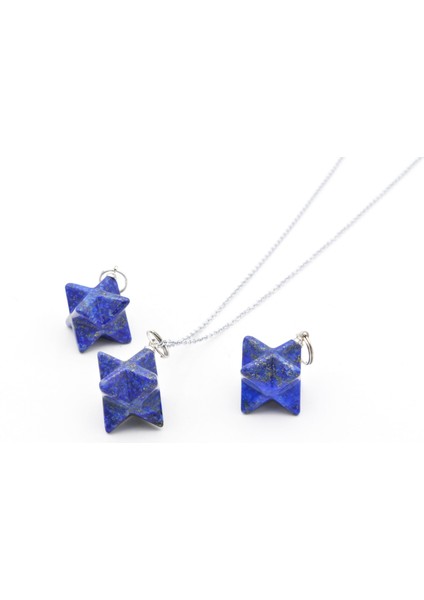 Hakiki Doğal Lapis Lazuli Taşı Merkaba Kolye Ucu 1.kalite