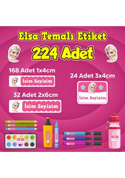 Sb Store Okul Kreş İsim Etiketi Kalem Defter Özel İsim Yazılabilen Etiket Seti - 224 Adet