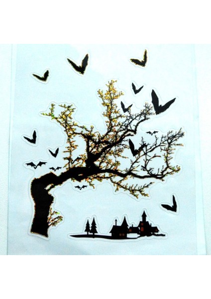 Halloween Cadılar Bayramı Korku Evi Kabartma Sticker