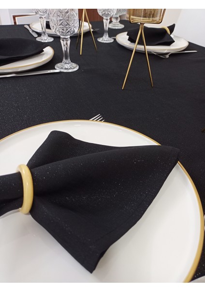 Keten Görünümlü Simli Dertsiz Servis Peçetesi 40 x 40 cm 6 Adet