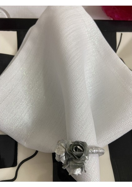 Keten Görünümlü Simli Dertsiz Servis Peçetesi 35 x 35 cm Beyaz 12 Adet fiyatları