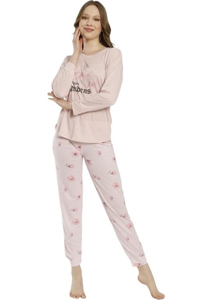 Desenli Uzun Kol Viskon Bayan Pijama Takım modelleri