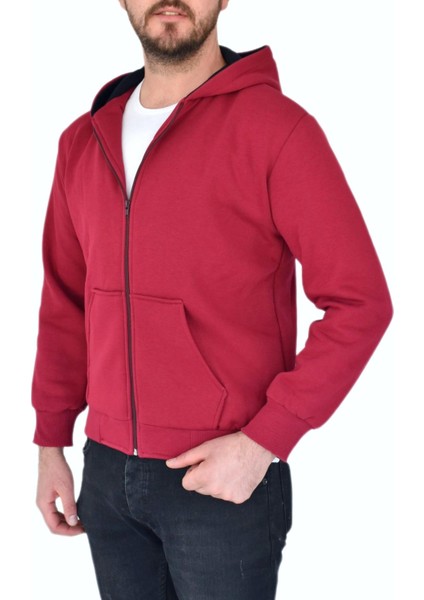 Erkek Bordo Kapüşonlu Sweat KLM001 modelleri