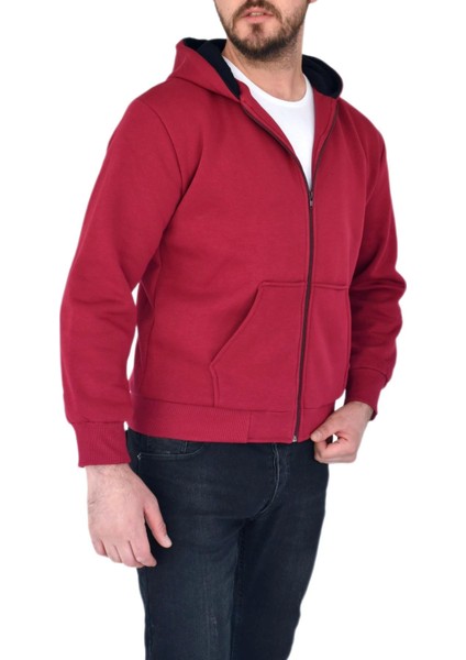 Erkek Bordo Kapüşonlu Sweat KLM001 fırsatları