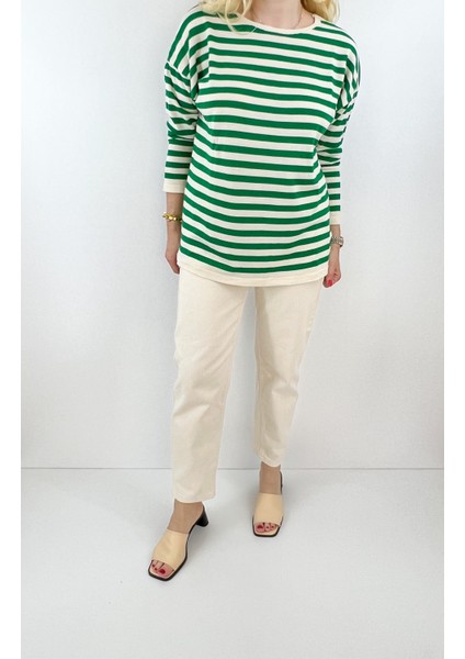 Yeşil Çizgili Triko Kazak fiyatları