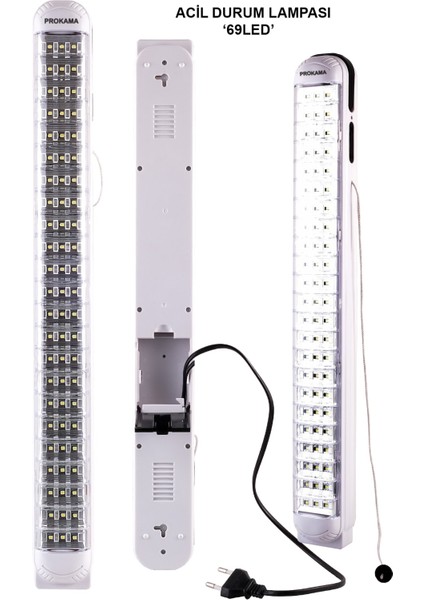 Şarjlı Işıldak 60 LED'li