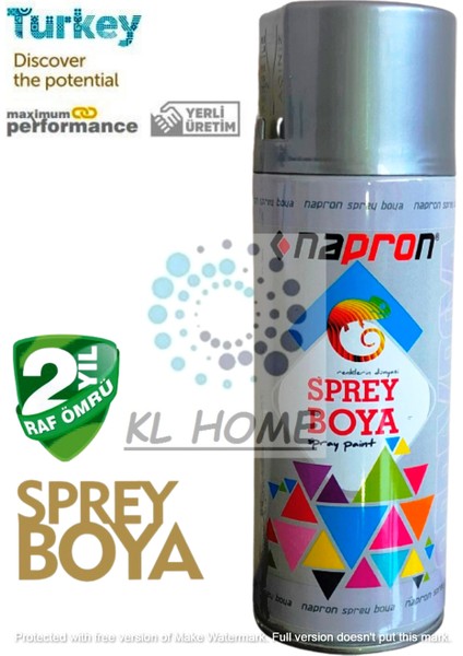 Metalik Gri Renk Uygun Büyük Boy 400 ml Sprey Boya