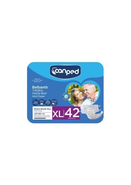 Belbantlı Tekstil Yüzeyli Hasta Bezi Ekstra Büyük Boy XL 120-160 cm - 42 Adet