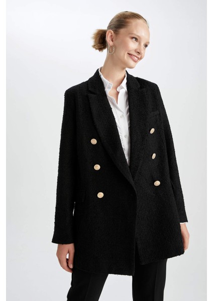 Oversize Fit Tweed Blazer Y6481AZ22WN fiyatları