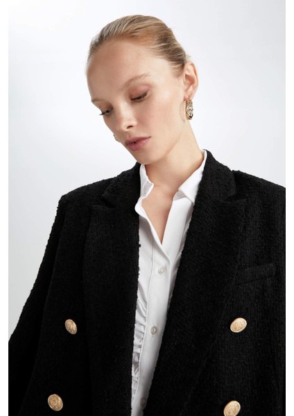 Oversize Fit Tweed Blazer Y6481AZ22WN indirimleri