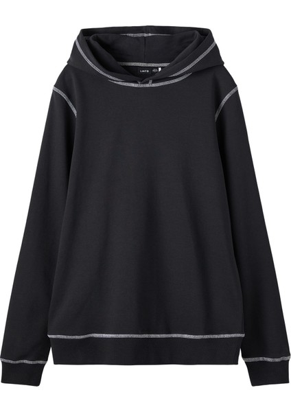 Düz Erkek Çocuk Siyah Sweatshirt Nlmontra Ls Sweat W. Hood