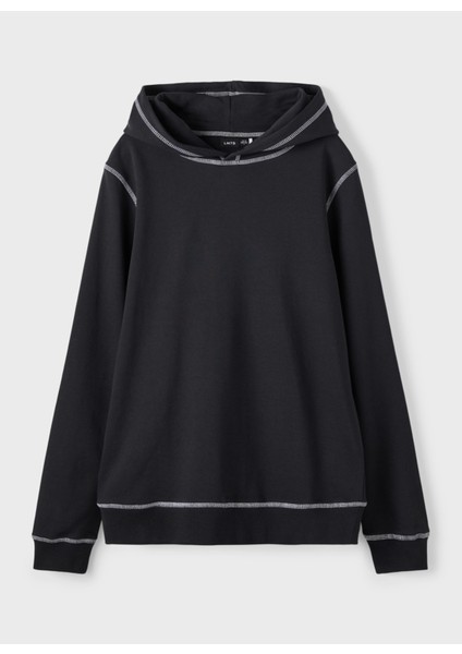 Düz Erkek Çocuk Siyah Sweatshirt Nlmontra Ls Sweat W. Hood fiyatları