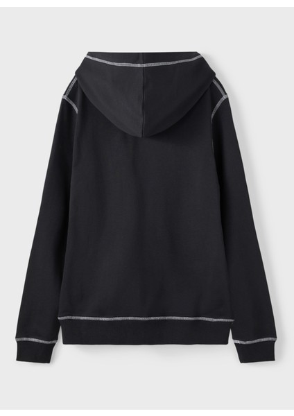 Düz Erkek Çocuk Siyah Sweatshirt Nlmontra Ls Sweat W. Hood fırsatları