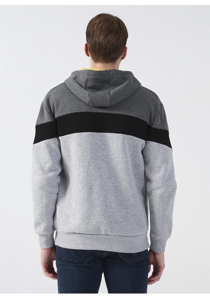 Lee Cooper Kapüşon Yaka Gri Melanj Erkek Sweatshirt 231 Lcm 241028 Vıctor Grä° Melanj