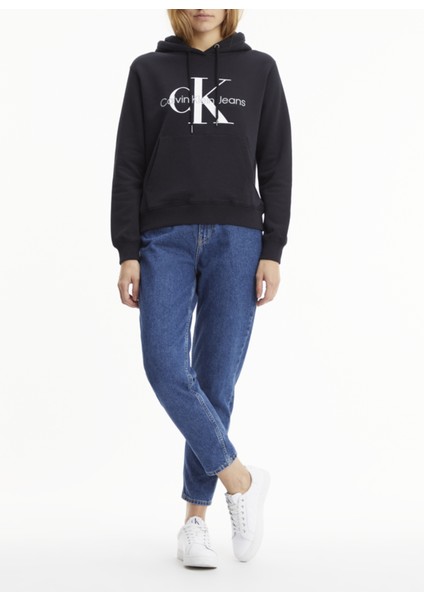 Kapüşon Yaka Siyah Kadın Sweatshirt