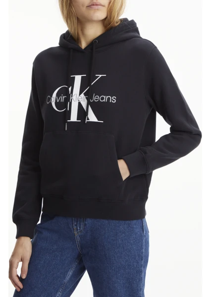 Calvin Klein Kapüşon Yaka Siyah Kadın Sweatshirt