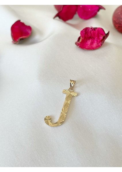 Kalemli J Harfi Kolye Ucu