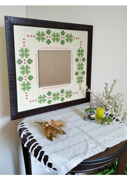 Etamin Işleme 47*51 cm El Yapımı Özel Tasarım Dekoratif Ayna fiyatları