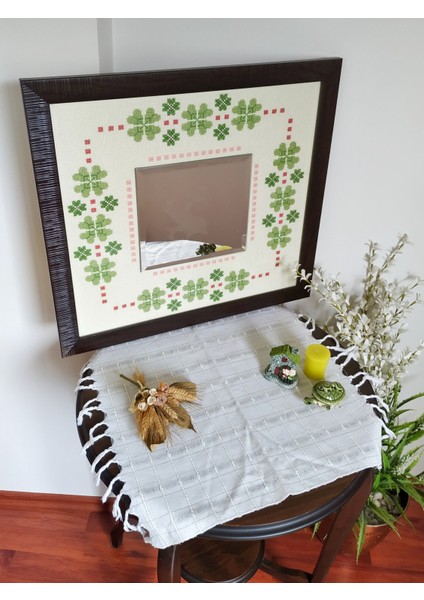 Etamin Işleme 47*51 cm El Yapımı Özel Tasarım Dekoratif Ayna modelleri